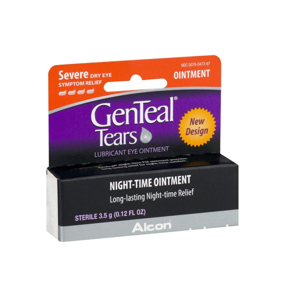 Genteal Pm Tørr Eye Relief Alvorlig natt-tid Ointment .12 fl oz (4 pakke)