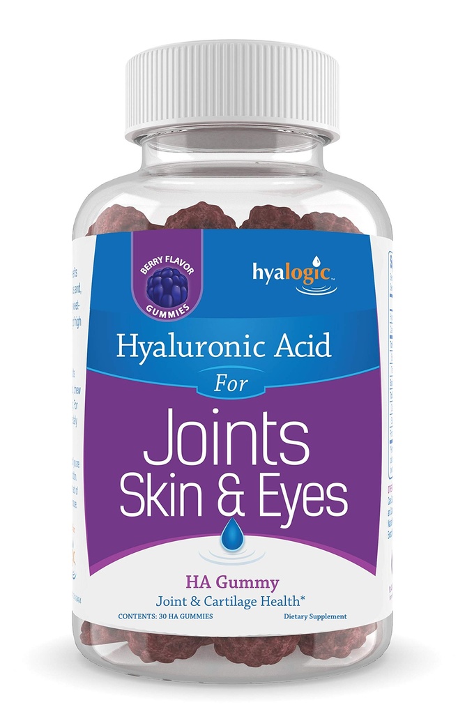 Hyalogisk Hyaluronsyre Gummier Blandet Berry Flavor HA Gummier – Glutenfri Gummi Vitaminer for voksne - HA Supplement for ledd, hud og øyne (30 Count)