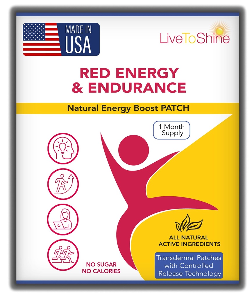 Rød energi og utholdenhet - naturlig energi - USA laget - 30 lapper