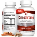 CinnaChroma Kapsler - Cinnamon Supplements med 10:1 Ekstrakt, Chromium, Vanadium, Selenium, vitamin D3 & K2 - Naturlig sukkerblokker - 30 kapsler, 1 måneds forsyning