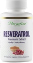 Paradise urter Resveratrol, Antioksidant, Super Potent, Ultra ren, Vegansk, Ikke GMO, Glutenfri, 60 Vegetariske kapsler