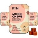 PYM Berry Mood Chews Støtte for Stress, Bekymring og Overwhelm, 60 greve GABA, 90mg L-Theanine | Vegan, ikke-GMO, Glutenfri, Ingen lagt sukker | Alt-Naturlig Mood Balance Supplement laget i USA
