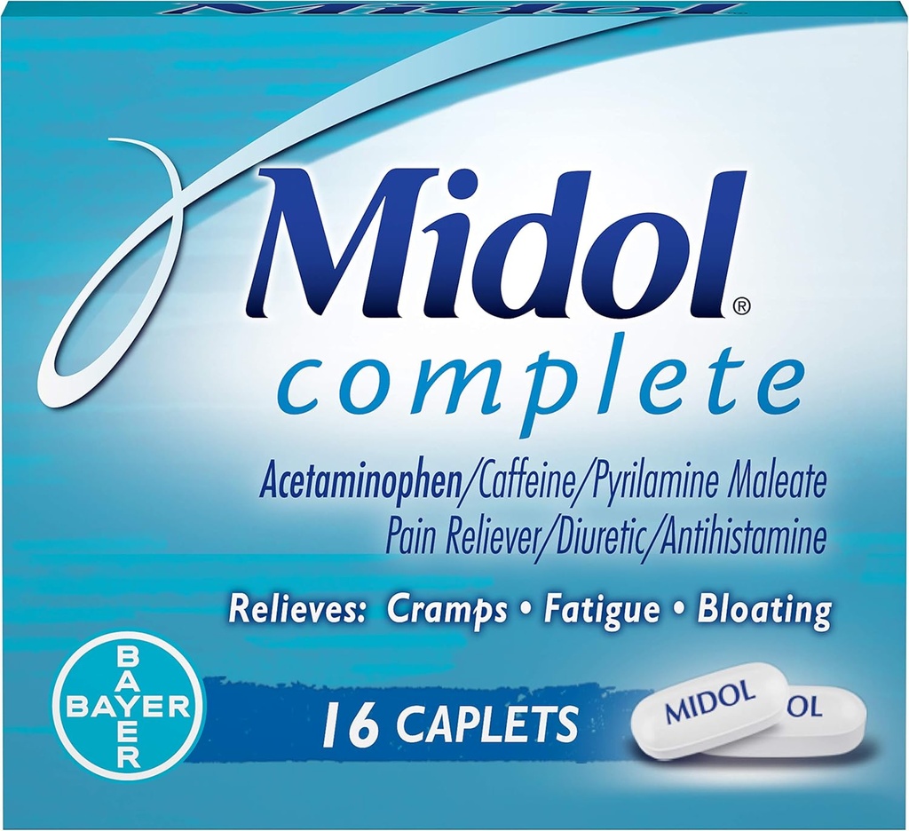 Midol Complete Caplets - 16 Caplets, Pakke med 3