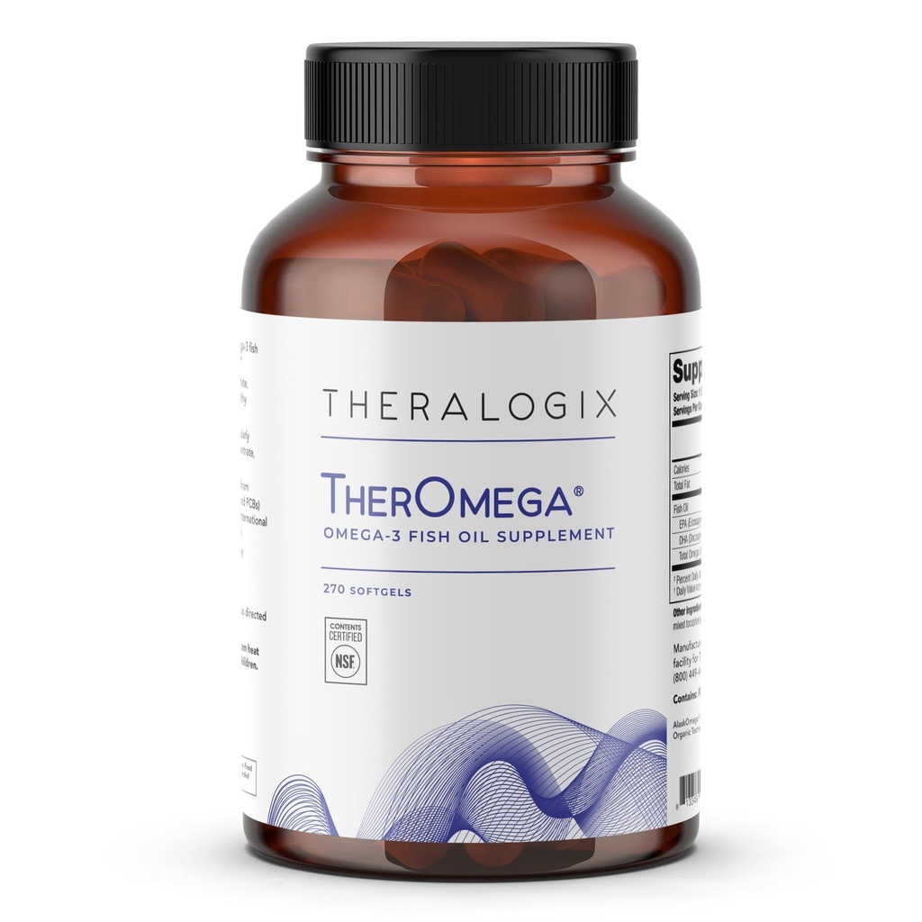 Therologix Theromega Omega-3 Fish Oil Supplement - støtter hjerte, hjerne, immun og felles helse * - 700 mg DHA & EPA fra Wild Alaska Pollock - Sustainablely Sourced - NSF sertifisert - 270 Softgels