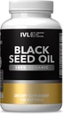IVL - økologisk svart frøolje - 120 Softgel kapsler - (1000 mg per servering) - ren kaldpresset Nigella Sativa frøolje - Omega 3 6 9, Antioksidanter, Thymoquinon - Black Seed Oil flytende kapsler