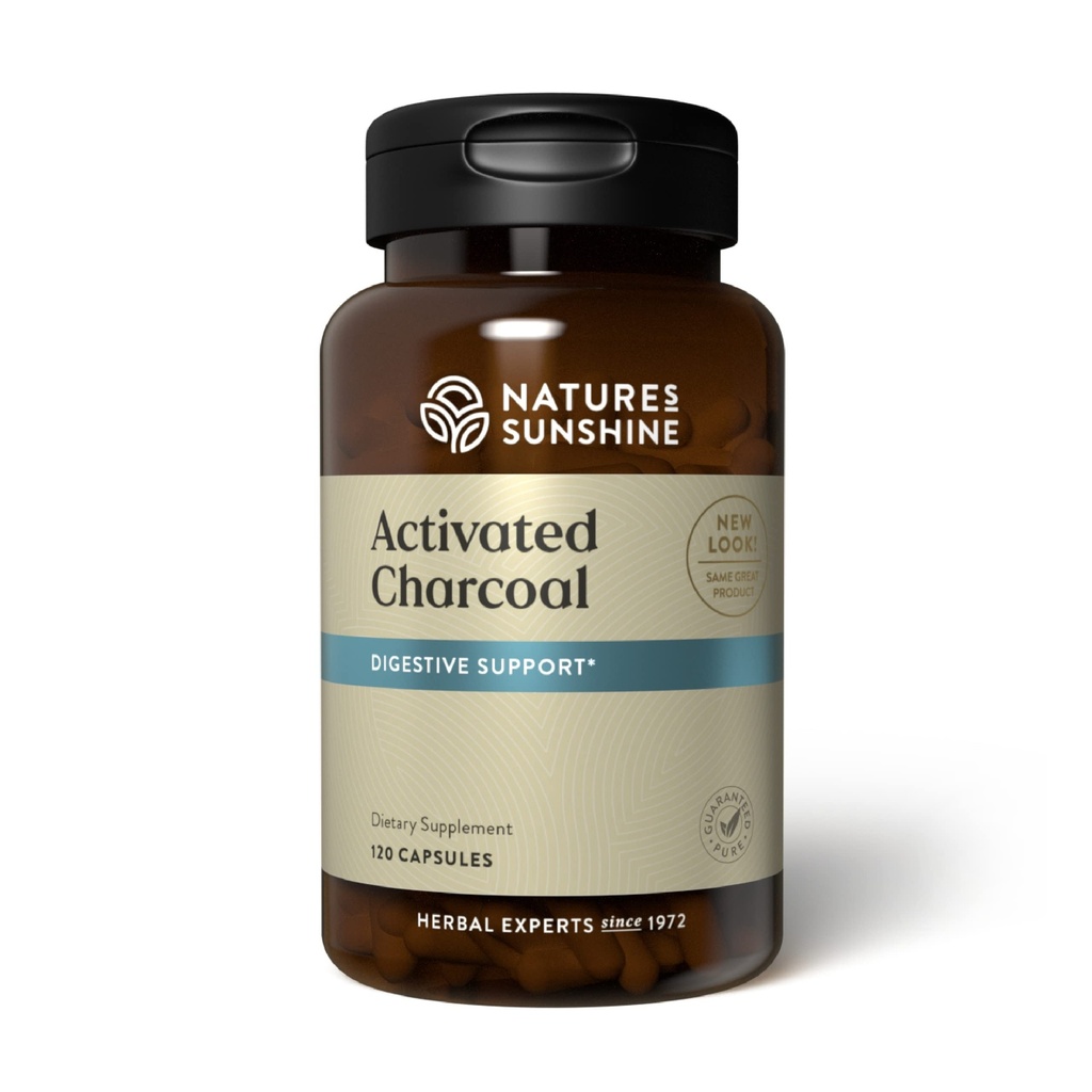 Naturens solskinn aktivert Charcoal 120 kapsler
