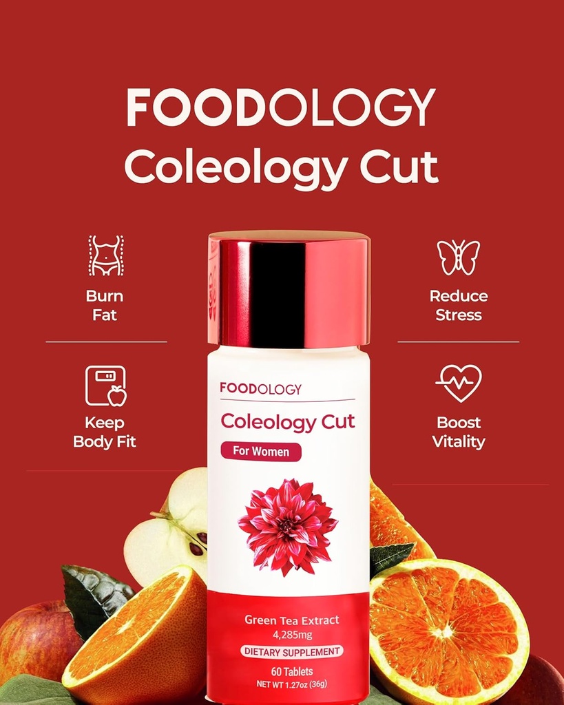 FOODOLOGY Coleology Cut (pakke med 1-60 tabletter, 30 dager) - Grønn te ekstrakt. Vitaminer og mineraler.