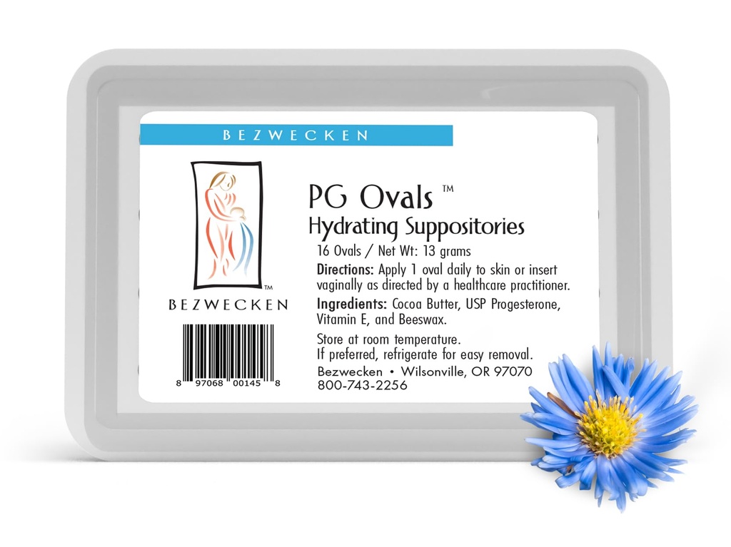 Bezwecken – PG Ovals – 16 ovale suppositorier – Same tillitsfull formel, ny forbedret form – profesjonelt formet til alleviate Vaginal tørrhet hos kvinner i alle aldre – Progesteron-only alternativ