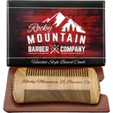 Beard Comb - Sandalwood Natural Hatchet Style for hår - Anti-Static & No Snag, Håndlaget Wide & Fine tannbørste Best for Beard & Moustache med bærende tilfelle Pouch