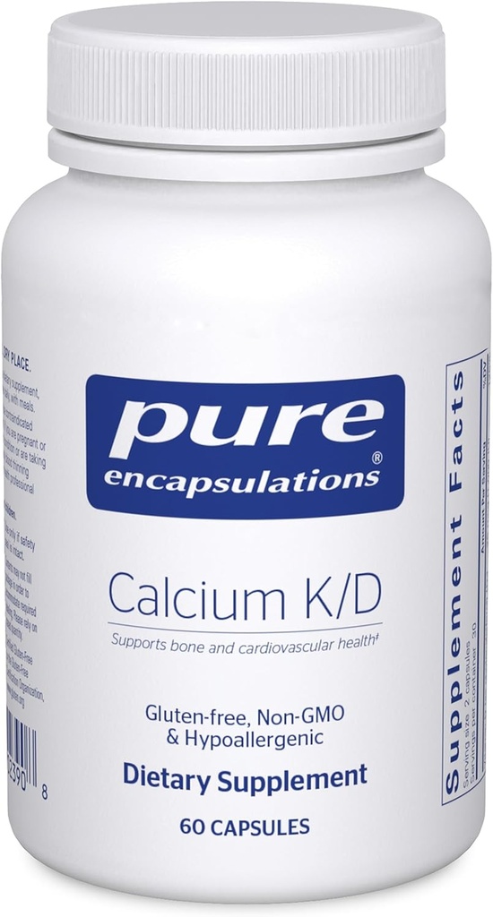 Ren innkapslinger Kalsium K/D | Supplement for beinstyrke, immunsystem, kolon og kardiovaskulær helse* 60 kapsler