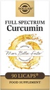 Solgar Full Spectrum Curcumin - 90 LiCaps - Superior Absorpsjon - Hjerne, Joint & Immune Health - Ikke-GMO, Vegan, Glutenfri, Dairy Free - 90 Serveringer