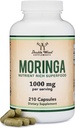 DWS Organic Moringa Capsules 1000mg - Pure Moringa pulver for energi og immunstøtte - Grønn Supermat rik på antioksidanter, essensielle vitaminer og aminosyrer - 105 Vegankapsler