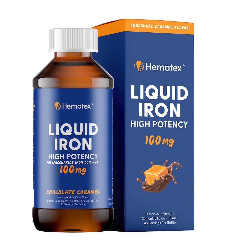 Jern Supplements for menn høy styrke flytende jern for voksne av Hematex - 100 mg polysakkarid jern kompleks jern kosttilskudd for anemi og jernmangel