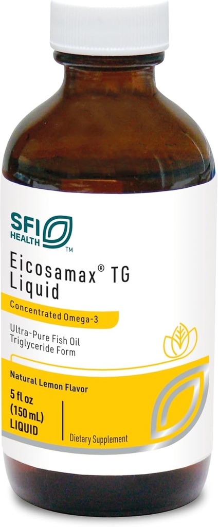 Klaire Labs SFI Helse Eicosamax TG Fish Oil - Ultra ren Omega-3 Fiskeolje piller med EPA / DHA - Sustainabilt kildet - naturlig sitronflavor for ingen fiskende Burps eller Aftertaste (30 Serveringer / 5 fl oz)