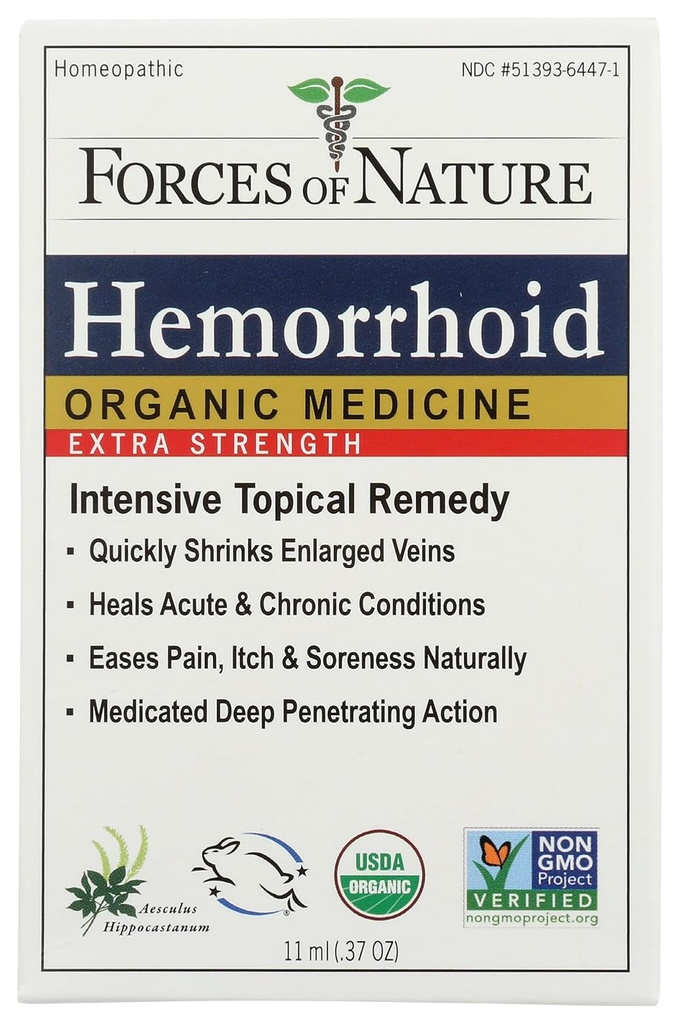 FORCESER AV NATURE organisk hemorroid kontroll ekstra styrke, 0,37 OZ