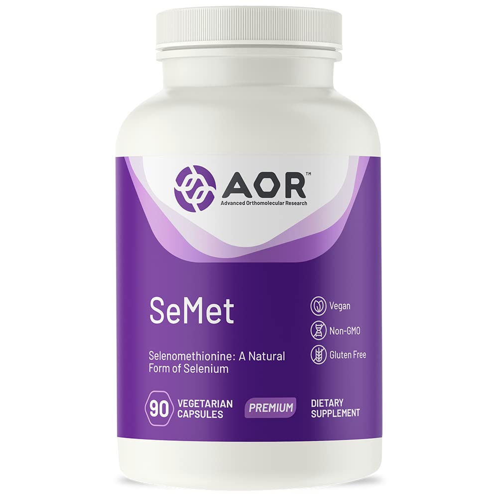 AOR, Semet, Selenometionin en naturlig form av Selenium, støtter normal cellevekst og utvikling, fremmer immunitet, Mineral Supplement, 90 kapsler (90 serveringer)