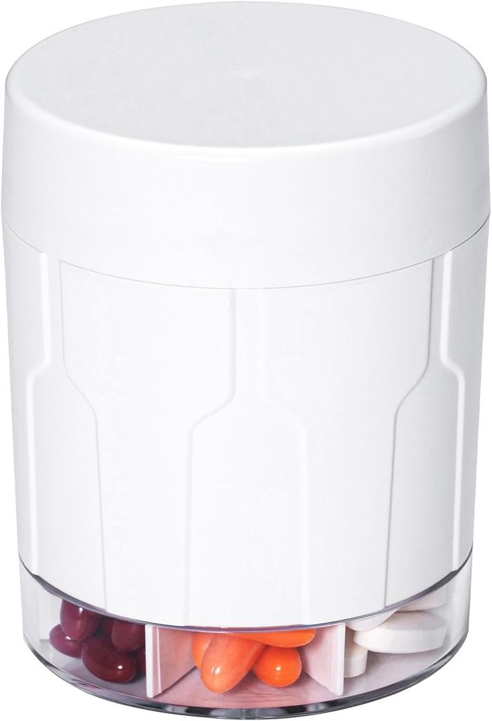 Betife Extra Stor kosttilskudd Organizer, Weekely Pille Organizer Flaske, Daglig Pille Dispenser med 7 store sammenligninger, Organizer å holde 7 dagers vitamin medisin, 21 etiketter og en rengjøringsbørste (hvite)