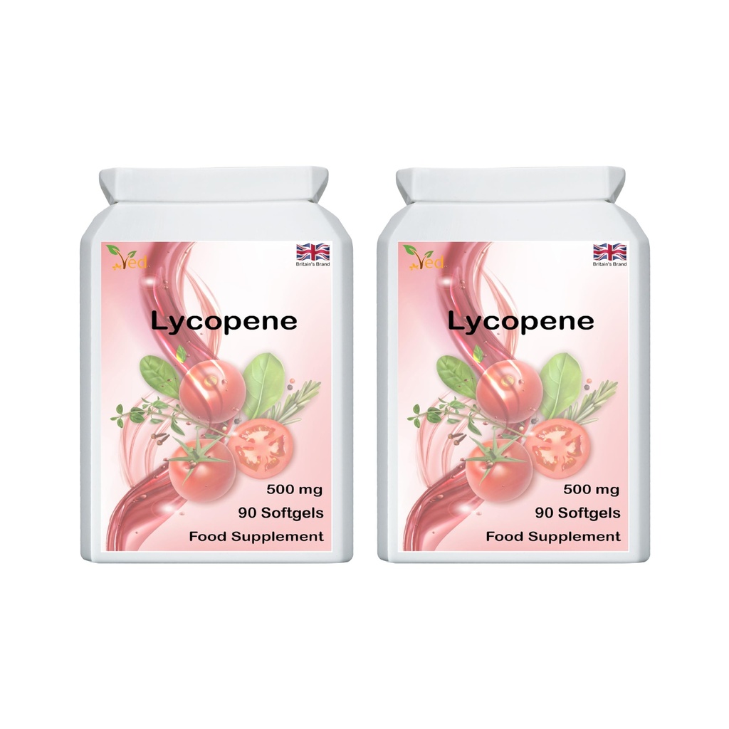 Ved Lycopen 500 mg 90 mykgel, 6 måneders forsyning. (Pack of 2)