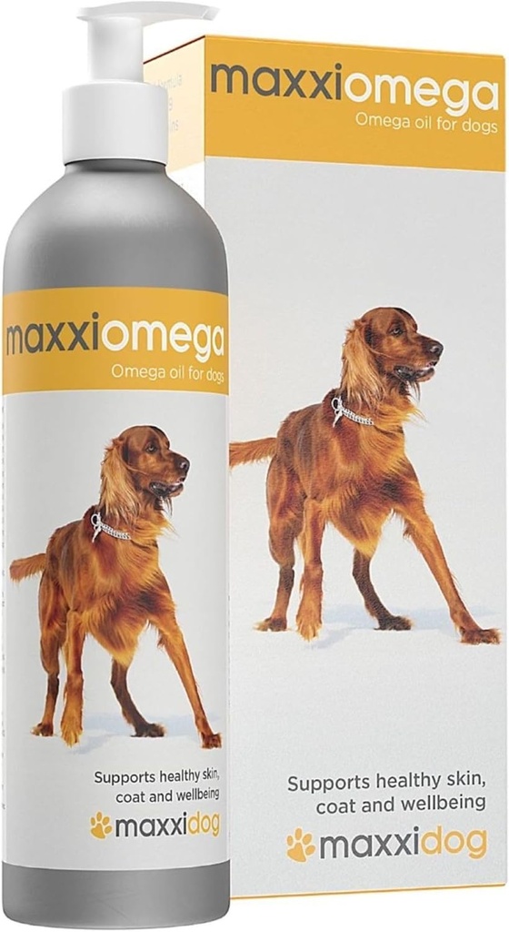 maxxipaws maxxiomega Omega 3, 6 & 9 oljetilskudd - Hud & Coat støtte for hunder, 10oz