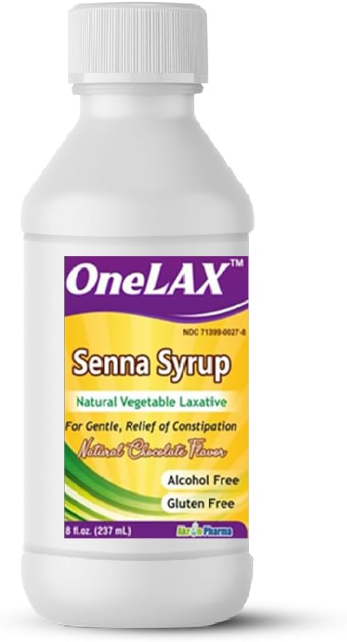 Senna Syrup  Natural Naturlig grønnsaker Laxative (8fl.oz flaske) Naturlig sjokolade Flavor, for Gentle, Relief av galaktose