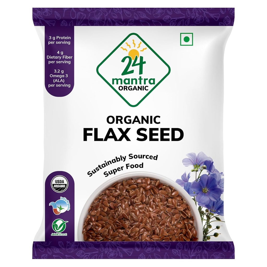 24 Mantra Organic Flax Seeds USDA Certified Organic EU Certified Organic Pesticiders Free Adulteration Free Natrium Gratis - Pakke med 1 cialis 7 Ounce