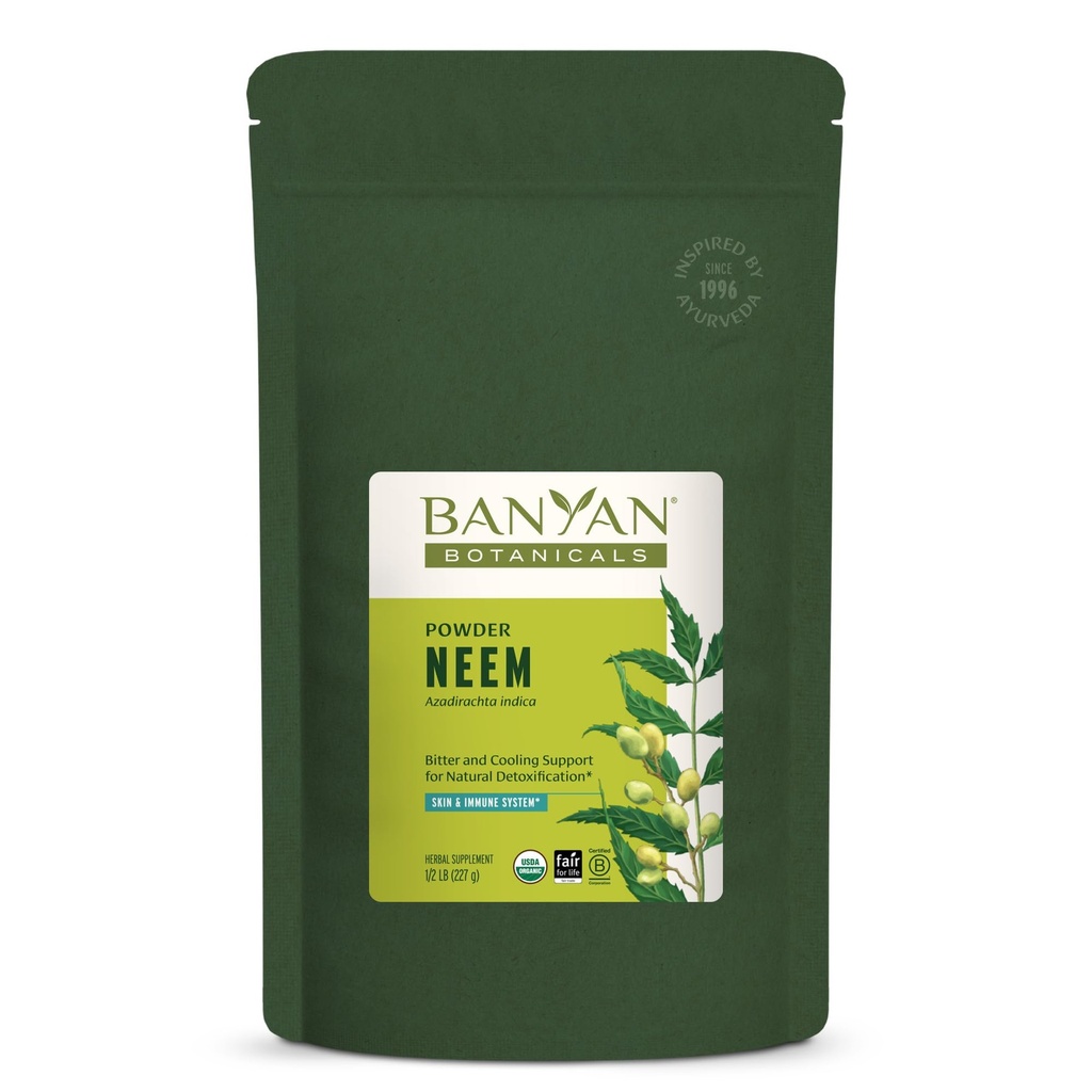 Banyan Botanicals Neem pulver - organisk Azadirachta Indica - rensende ayurvedisk urt for sunn hud og blod* – 1/2 lb. – rettferdig for livet Sustainly Sourceed Non-GMO Vegan