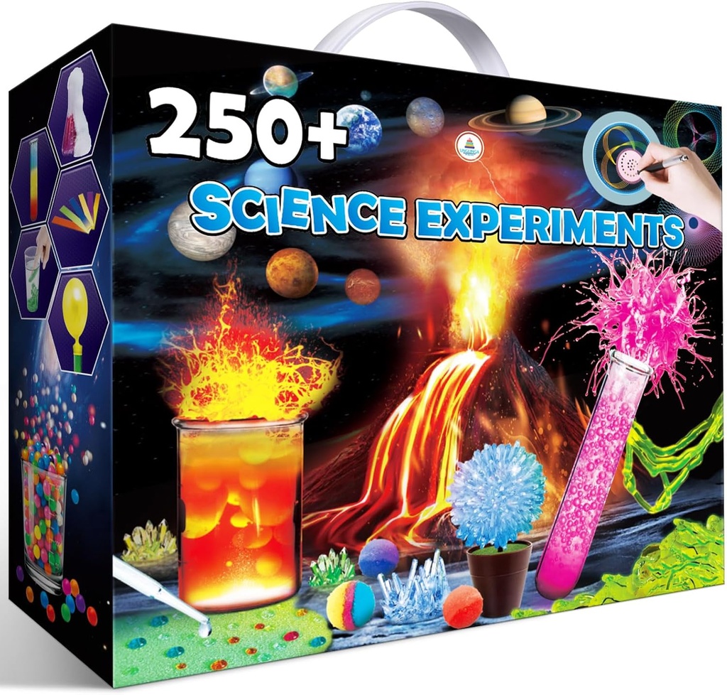 UNGLINGA 250+ Science Experiments Kit for barn, Jenter Leketøy Bursdagsgaver Ideer, Kjemi Set, S.T.E.M Aktiviteter pedagogisk prosjekt, Volcano vitenskapsmann Kit