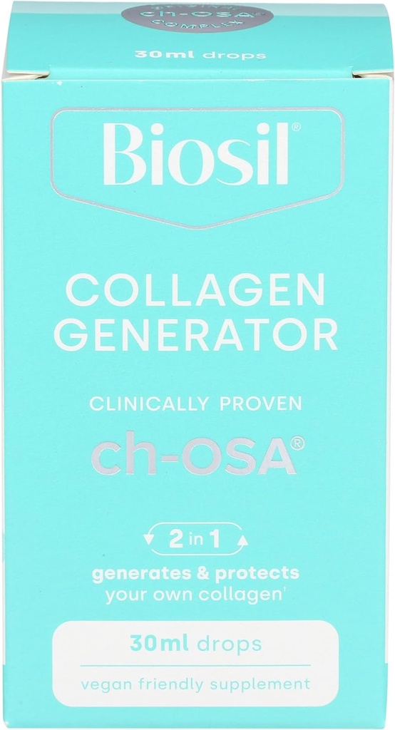 BioSil ved naturlige faktorer, skjønnhet, bein, ledd flytende, støtter sunnt hår, hud og negler, Vegan kollagen, elastin og keratingenerator, 1 Oz