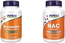 NU Supplements, Bromelain 2.400 GDU/g - 500 mg, Naturlig Proteolytisk Enzyme*, 120 Veg Kapsler & Kosttilskudd, NAC 600 mg med Selenium & Molybdenum, 250 Veg Kapsler