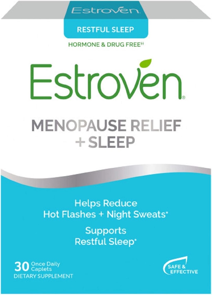 Estroven SLEEP COOL + CALM | Menopause Relief Diett kosttilskudd | Estrogen Free** | Hjelper Redusere Hot Flashes & Night Sweats * | 30 Caplets