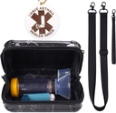 MGZNMTY Reisebærende sak for Astma Inhaler, Inhaler Spacer for barn og voksne, Masker, Holder Veske med skulder crossbody Rope og Mesh Pocket for medisin (Bara tilfelle) (Black Marble)