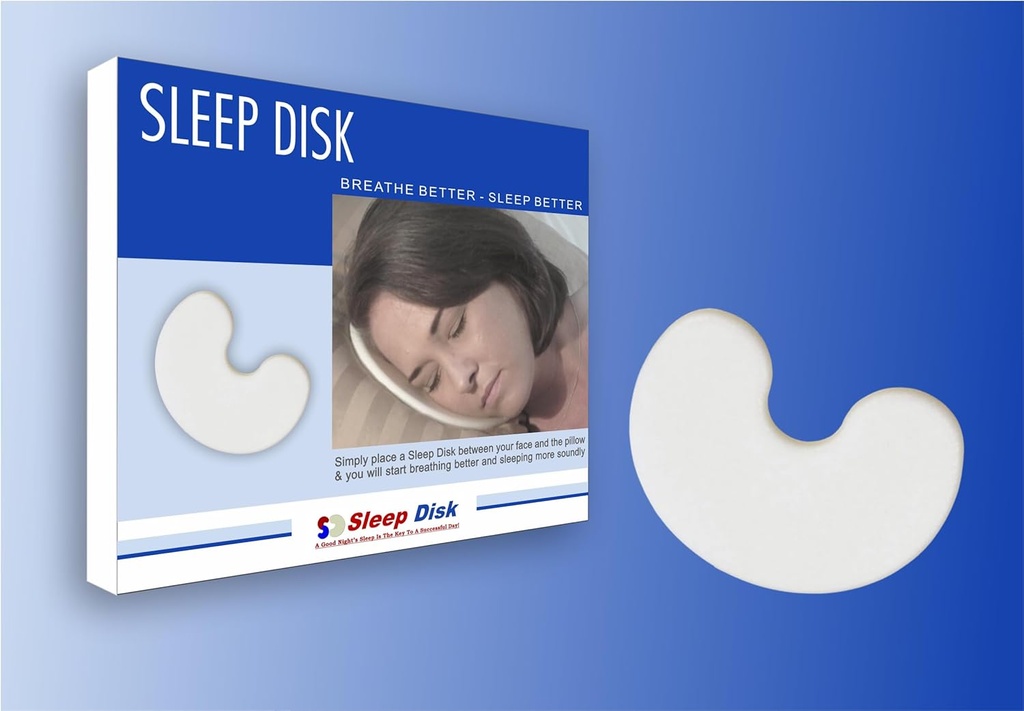 Sleep Disk av Dr. Organizer – puste lettere og søvn bedre med Ergonomisk Foam Disc – Reduserer snorking, øker luftstrøm, beskytter huden og øyenvipper – Flott for allergier og komfort om natten