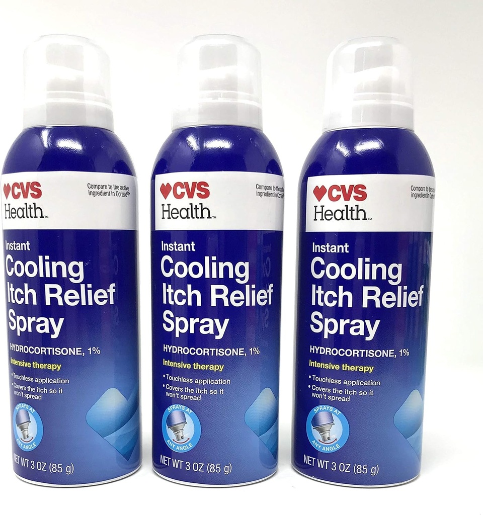 CVS øyeblikkelig kjøling kløe Relief Spray Hydrokortison 1% Intensiv terapi 3 Oz (3 pakke)