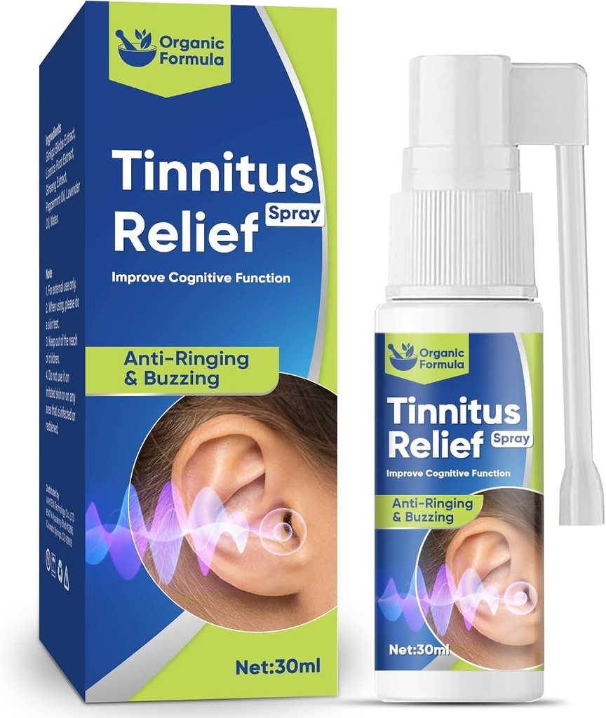 TUHIMO Tinnitus Rëliëf for ringe ører, Naturlig effektiv Tinnitus behandling Spray,30ml-Blue
