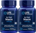 Livslengde Ingen Flush Niacin 640 mg, 100 kapsler (pakning på 2)