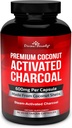 Divine Bounty Organic Aktivert Charcoal Kapsler - 600 mg Coconut Charcoal piller - 90 Veggie Caps