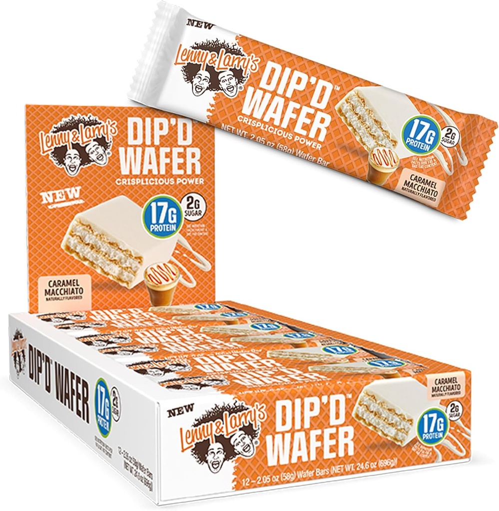 Lenny & Larry's The BOSS! Immunitet BarTM, Caramel Macchiato, 17g Dairy & Plant Protein, Probiotika, Box med 12