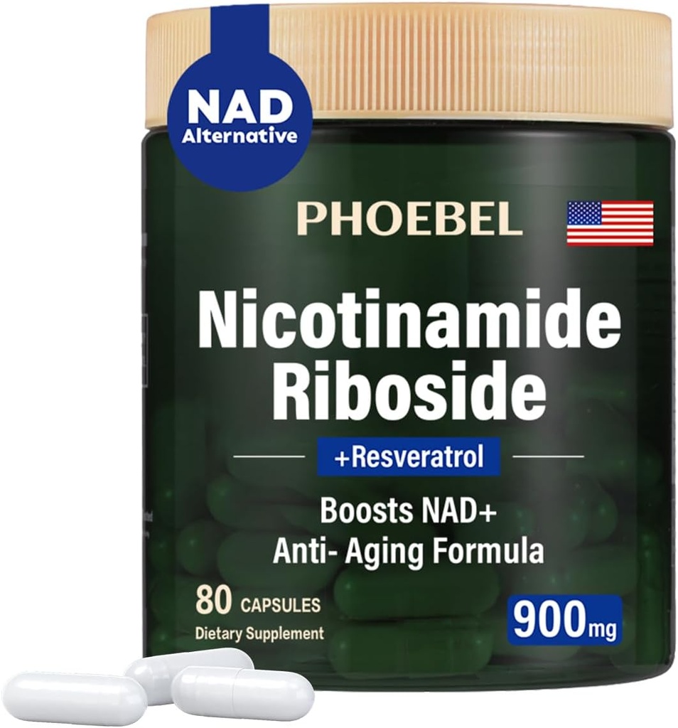 Ny Kosttilskudd Nicotinamid Riboside Resveratrol-900mg, Supplement for menn og kvinner(80 kapsler)