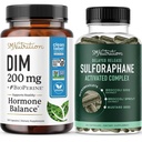 Sulforaphane Complex med 200 mg DIM Supplement for forbedret østrogenbalanse for kvinner | Avansert mikrobeadlet teknologi hormonbalanse (60 serveringer) med Diindolylmetan kapsler (120 serveringer)