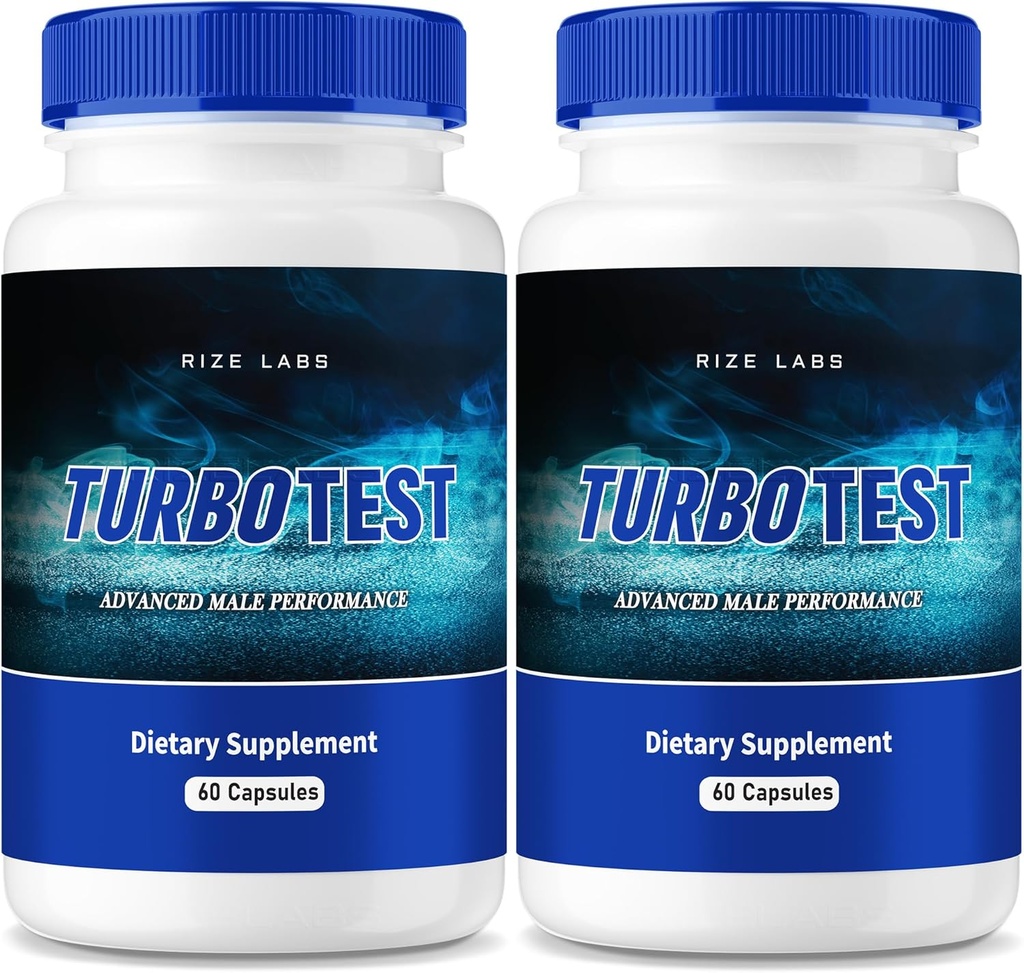 Rise Labs TurboTest Diett piller for menn, TurboTest kapsler for sunnere kropp, TurboTest maksimal styrke formel, TurboTest Advanced Supplement vurderinger (120 kapsler) (Pack of 2)