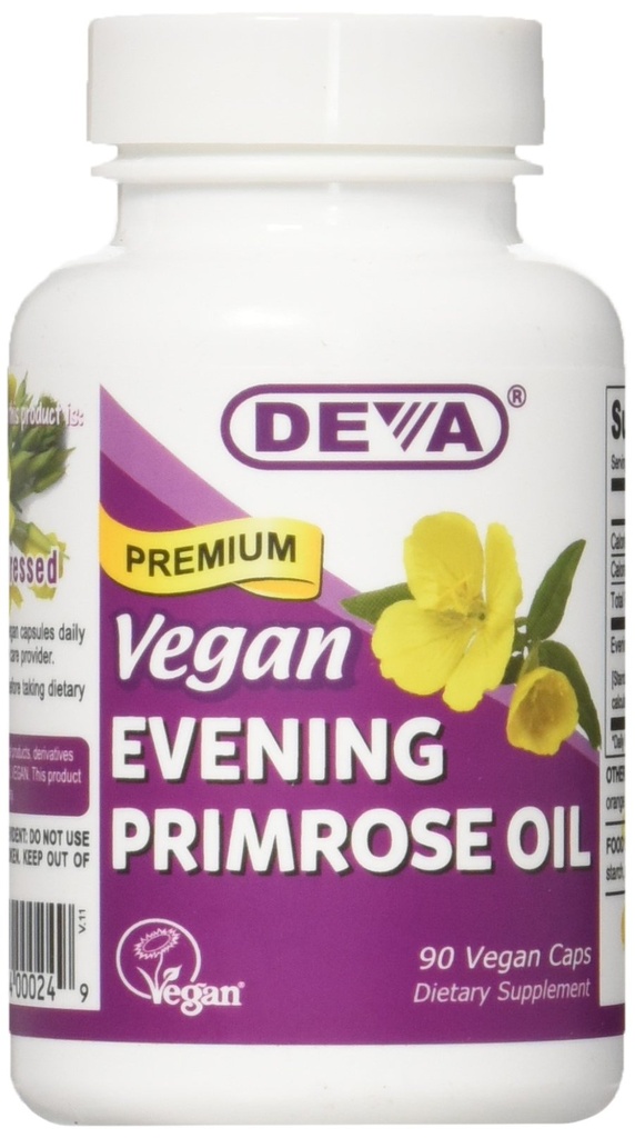 Deva Vegansk Vitaminer Aften Primrose Olje Vcap, 90 greve