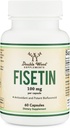Fisetin Supplement - 100 mg Bioactive Flavnonols, 60 greve (Bioflavonoid Polyfenoler Supplement som ligner Apigenin, Luteolin og Quercetin) Aging Support Senolytisk ved Double Wood
