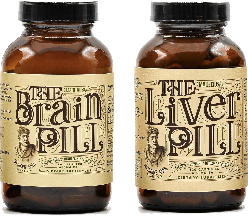Medicine Man Plante Co. - Kriger Bundle - Liver og hjerne piller - 30 dagers forsyning