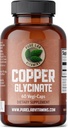 Pure Lab Vitaminer Kobber Glycinate Mineral Supplement -1 mg - 60 Vegan Caps Essential for kollagen produksjon, støtter immunsystem & rød blodcelle formasjon - Glutenfri laget i Canada