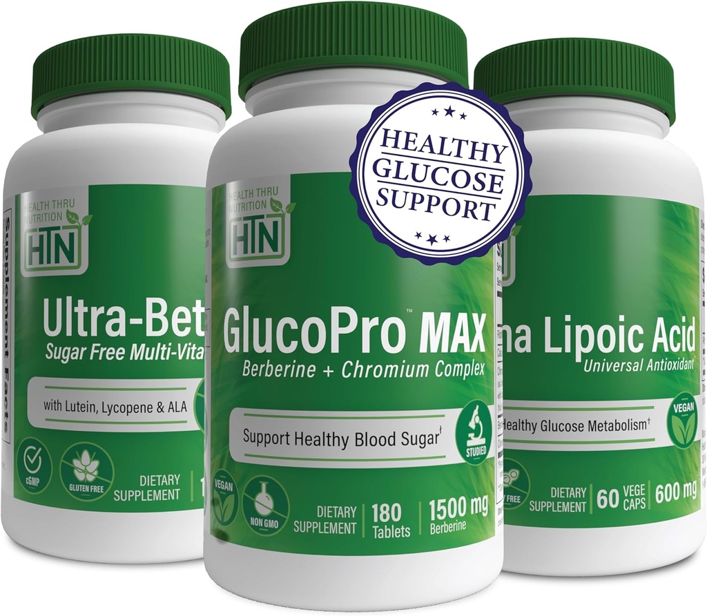 Sunn glucosemetabolisme Booster Pack med glucoPro Max, Alpha Lipoic Acid & Ultra-Betic MultiVitamin