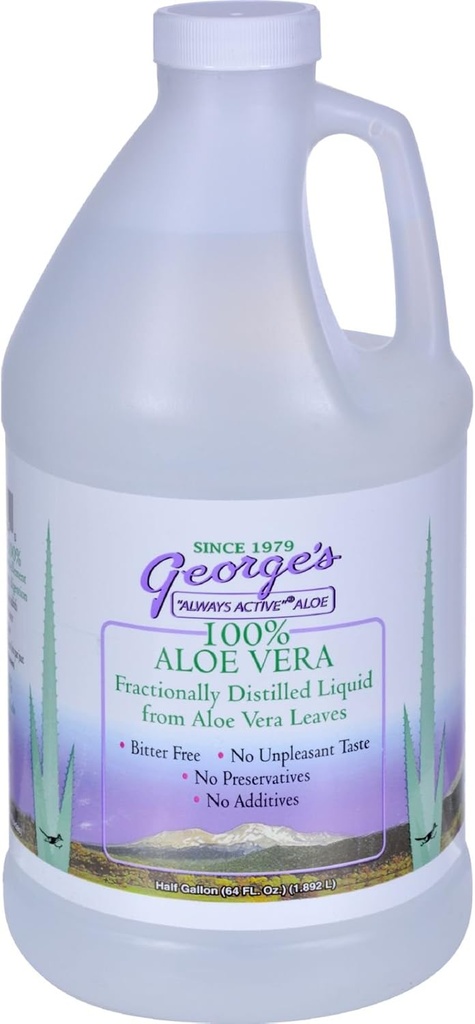 Georges Aloe Vera - Fraksjonelt destillert væske - Bitter Free - Ingen preservativ - 64 fl oz (Pack of 4)