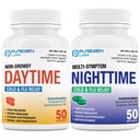 Puregen Labs Daytime og Nighttime Combo Pack, Cold and Flue Relief Medicine | Kraftig multi-Symptom dagtid og natttid Relief for hodepine, feber, Sore Throat, Cough, Congestion og akser