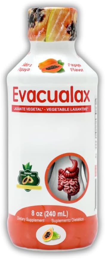 Senna flytende Laxativ for voksne og barn - Papaya Flavor, Naturlig Senna Leaf & Prune - Stool Softener for lindring - Herbal Syrup for Bowell Support, Digestive Cleanse - 8oz
