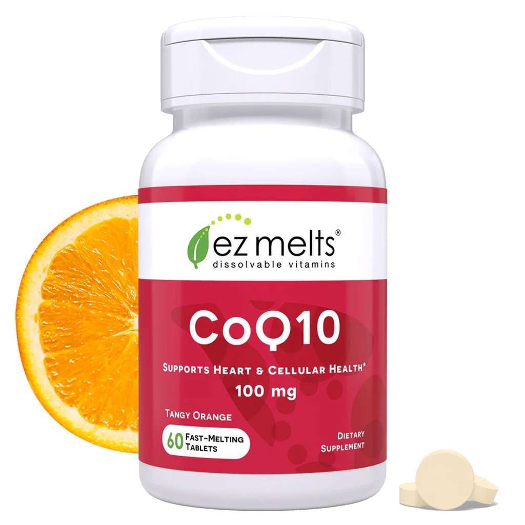 EZ Smelter Oppløselige CoQ10 Supplement 100 mg, sukkerfri, 2-måneders forsyning - 1 pakke