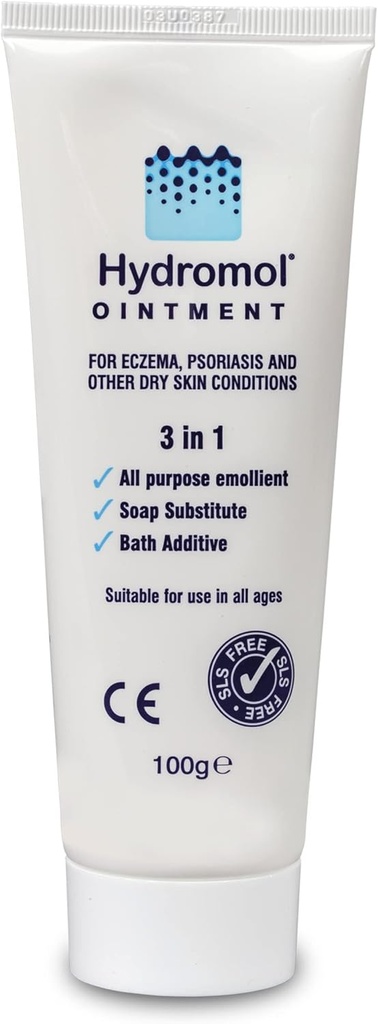 Ointment 100g Tube for håndtering av dermatitt, eksem, psoriasis og andre tørre hudbetingelser, (pakke med 1)